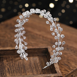 Silver Crystal Ободок для волос с мягкой цепочкой из жемчужных кристаллов - свадебные аксессуары для волос.