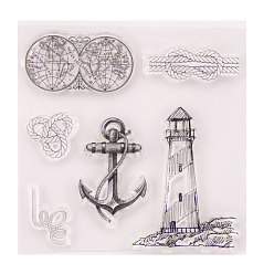 Anchor & Helm Silicone Stamps, for DIY Scrapbooking, Photo Album Decorative, Cards Making, Stamp Sheets, Anchor Pattern, 10x10x0.2cm