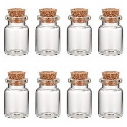 Прозрачный Стеклянные контейнеры для бусин, закупоренные бутылки, прозрачные, 2.2x3.3 см, узкое место: 1.55 см в диаметре, емкость: 7 мл (0.23 жидких унций)