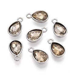 Светло-коричневый Колготки из легированного стекла, граненые, капля, платина, загар, 14.5x9x5 мм, отверстие : 1.5 мм