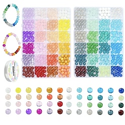 (52) Непрозрачная лаванда Стеклянные круглые бусины, разноцветные, 8~9 мм, отверстие : 1.3~1.6 мм, 15 шт / цвет