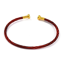 Красный Изготовление браслета из плетеной проволоки из углеродистой стали, с позолоченными латунными заглушками, красные, 0.25 см, внутренний диаметр: 2-3/8 дюйм (6.1 см)