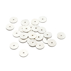 Silver Rack Plating Brass Spacer Beads, Long-Lasting Plated, Heishi Beads, Disc, Silver, 4x0.5mm, Hole: 1.2mm