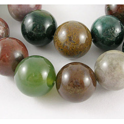 (RRHB277) Кристалл на подкладке из медово-бежевого цвета Природного индийского агата бисер нитей, круглые, 14 мм, отверстие : 1 мм, около 28 шт / нитка, 15.5 дюйм