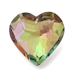 Темный Хаки Гальванические стеклянные подвески, граненые, для люстры хрустальные подвесные подвески, сердце, Темный хаки, 43.5x45.5x26 мм, отверстие : 1.8 мм