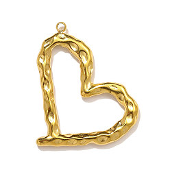 Настоящее золото 18K 304 подвески из нержавеющей стали, сердце прелести, ионное покрытие (ip), реальный 18 k позолоченный, 29x23 мм