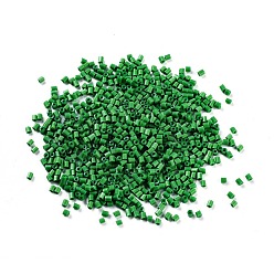 Green 11/0 Two Cut Round Hole Glass Seed Beads, Hexagon, Opaque Colours, Green, 2~2.5x2mm, Hole: 0.8mm, about 12857pcs/pound