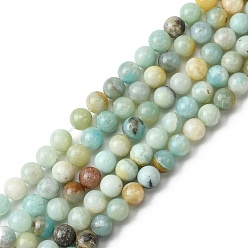 Flower Amazonite Natural Flower Amazonite Beads Strands, Round, 8mm in diameter, hole: 0.8mm, , about 49 pcs/strand, 15.5 inch