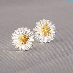 Flower 925 Sterling Silver Stud Earrings, Flower, 5mm