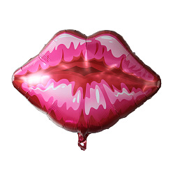 Orchid Lip Aluminum Film Valentine's Day Theme Balloons, for Party Festival Home Decorations, Orchid, 645x590mm