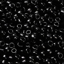 (49) Opaque Jet Тохо 8/0 круглые бусины, японский бисер, (49) непрозрачная струя, 3 мм, отверстие : 1 мм, Около 1111 шт / 50 г