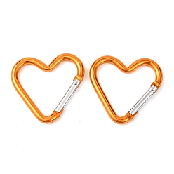 Золотистый Карабин с винтовой блокировкой из цинкового сплава, сердце, золотые, 43.2x42 мм