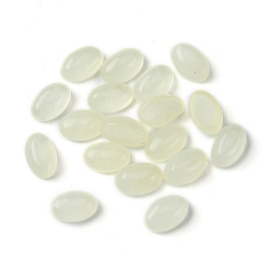 White Jade Natural White Jade Cabochons, Oval, Dyed, Light Yellow, 6x4x2~2.5mm