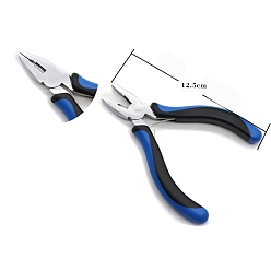 Blue High-Carbon Steel Jewelry Pliers, Flat Nose Plier, Serrated Jaw, Blue, 125mm