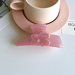 Pink Заколки для волос в форме когтей из ацетата целлюлозы, аксессуары для волос для женщин и девочек, розовые, 115x55 мм
