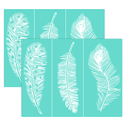 Бирюза Самоклеящийся трафарет для шелкографии, для росписи по дереву, ткань футболки украшения diy, бирюзовые, бирюзовые, 280x220 мм