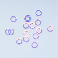 Pink Ornament Accessories Disc Plastic Paillette Beads, Sequins Beads, Donut, Pink, 6x0.2mm, Hole: 4mm, about 30000pcs/500g