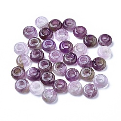 Amethyst Natural Amethyst European Beads, Large Hole Beads, Rondelle, 12x6mm, Hole: 5mm