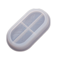 Moon Oval Display Tray Silicone Molds, Resin Casting Molds, for UV Resin, Epoxy Resin Craft Making, Moon Pattern, 175x98x27mm
