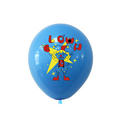 Dodger Blue Circus Theme Clown Pattern Latex Balloons, for Party Festival Home Decorations, Dodger Blue, 304.8mm