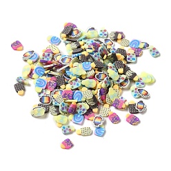 Mixed Color Handmade Polymer Clay Beads, Mixed Shape, Mixed Color, 5~6x3~5.5x0.8~1mm