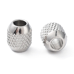 Stainless Steel Color 201 Stainless Steel Beads, Barrel, Stainless Steel Color, 6x5mm, Hole: 2.5mm