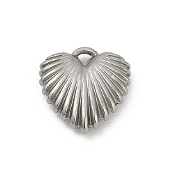 Нержавеющая Сталь Цвет 304 прелести нержавеющей стали, анти-тускнение, шарма сердца, цвет нержавеющей стали, 15x15x4 мм, отверстие : 1.8 мм