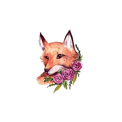 Fox Anmial Theme Removable Temporary Water Proof Tattoos Paper Stickers, Fox Pattern, 6x6cm
