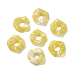 Светло-хаки Прозрачные акриловые бусины, два тона, цветок, светлый хаки, 13x3 мм, отверстие : 4.5 мм, о: 1770 шт / 500 г