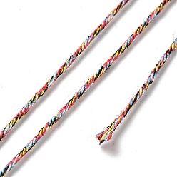 Colorful Polyester Twisted Cord, Round, for DIY Jewelry Making, Colorful, 1.2mm, about 38.28 Yards(35m)/Roll