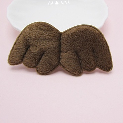Coconut Brown Cloth Embossing Wings, with Plush, Decorate Accessories, Coconut Brown, 40x85mm