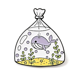 Лиловый Кит в мешке, выпечка, расписные значки, Черные металлические застежки для значков на лацкан, рюкзак, шляпу, одежду., сирень, 30x26 мм
