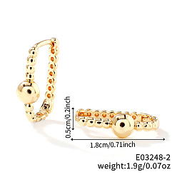 Золотой Блестящие геометрические серьги-кольца из латуни, с милым и универсальным американо-европейским стилем, золотые, 18x5 мм