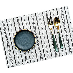 Others Plastic Washable Placemat, Bohemian Style Coaster, Rectangle, Wave Pattern, 300x450mm
