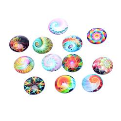 Mixed Color Glass Cabochons, For DIY Projects, Half Round/Dome, Mixed Color, 12x4mm