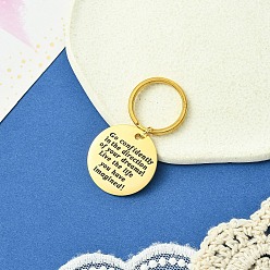 Золотой 201 брелок из нержавеющей стали, литыми кольцами, плоско-круглые, золотые, 5.5 см