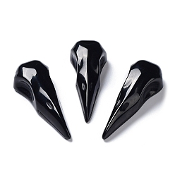 Obsidian Natural Obsidian Home Display Decoration, Reiki Energy Stone, Crow Mouth, 61~66x24~25x16~18mm