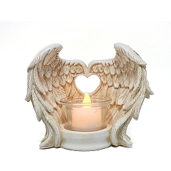 Floral White Wing Resin Candle Holder, Perfect Home Party Decoration, Floral White, 14.5x7.5x11.5cm