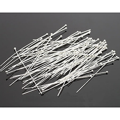 Silver Brass Ball Head Pins, Nickel Free, Silver Color, Size: about 0.5mm thick, 24 Gauge,, 35mm long, Head: 1.5mm
