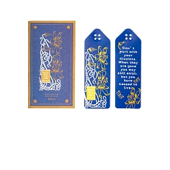 Flower PET Bookmarks, Vintage Arrow Shape Bookmarks, Flower Pattern, 128x40mm, 2 styles, 2pcs/style, 4pcs/set