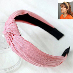 110509232 Knitted Solid Color Fabric Cross Knot Headband for Women - Hair Accessories 0509