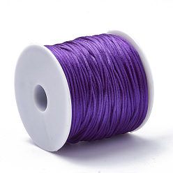 Mauve Nylon Thread, Rattail Satin Cord, Mauve, about 1mm, about 76.55 yards(70m)/roll