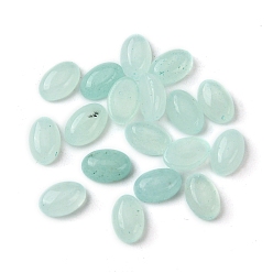 White Jade Natural White Jade Cabochons, Oval, Dyed, Pale Turquoise, 6x4x2~2.5mm