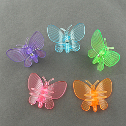 Mixed Color Acrylic Claw Hair Clips, Butterfly, Mixed Color, 33x39mm