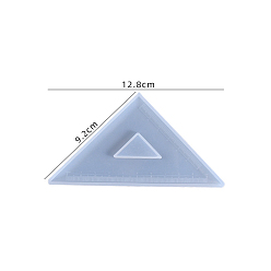 Light Steel Blue Triangle Ruler Silicone Molds, for UV Resin, Epoxy Resin Craft Making, Light Steel Blue, 128x4mm