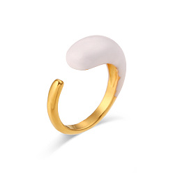 white Minimalist Stainless Steel Water Drop Open-ended Ring Jewelry