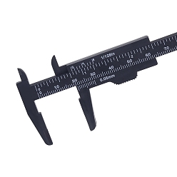 Black Plastic Sliding Gauge Vernier Caliper, Double Scale, mm/inch Portable Ruler, Black, Measuring Range: 8cm