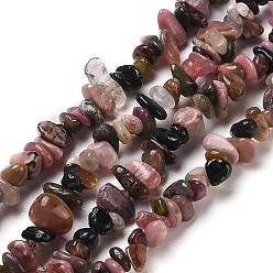 Tourmaline Natural Tourmaline Chip Beads Strands, 4~8x3~7x1.5~3mm, Hole: 0.6mm, 31.89''(81cm)
