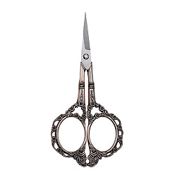 Red Copper 201 Stainless Steel Sewing Embroidery Scissors, Embossed Plum Blossom Handcraft Scissors for Needlework, Red Copper, 115mm
