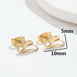 Золотой Серьги-шляпа с бабочкой и бантом из нержавеющей стали, золотые милые геометрические шпильки, милые модные украшения для ушей